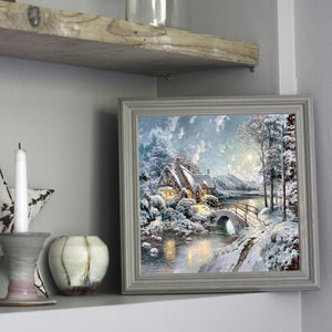 Snow House 30*30CM(Canvas) Full Square Drill Diamond Painting