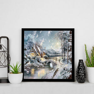 Snow House 30*30CM(Canvas) Full Square Drill Diamond Painting