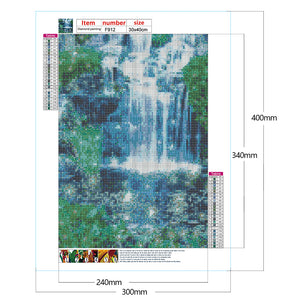 Forest Waterfall 30*40CM(Canvas) Full Square Drill Diamond Painting