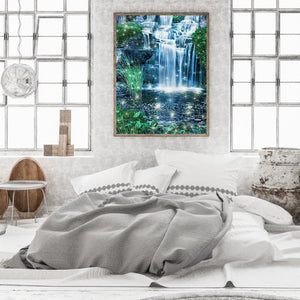 Forest Waterfall 30*40CM(Canvas) Full Square Drill Diamond Painting