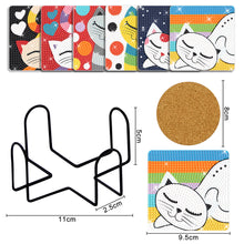 Load image into Gallery viewer, 6pcs/set DIY Diamonds Painting Coaster Acrylic Cartoon Cup Mat Art Decor (BD405)

