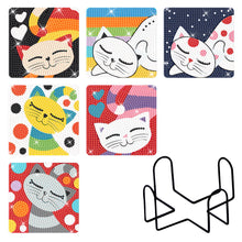 Load image into Gallery viewer, 6pcs/set DIY Diamonds Painting Coaster Acrylic Cartoon Cup Mat Art Decor (BD405)
