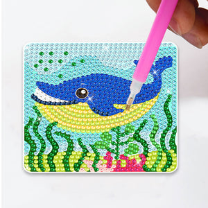 6pcs/set DIY Diamonds Painting Coaster Acrylic Cartoon Cup Mat Art Decor (BD406)