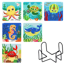 Load image into Gallery viewer, 6pcs/set DIY Diamonds Painting Coaster Acrylic Cartoon Cup Mat Art Decor (BD406)
