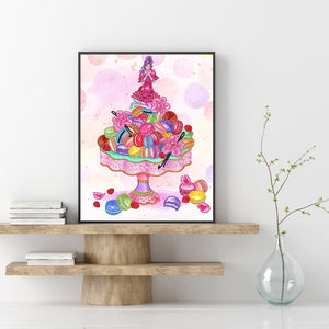Macaron 30*40CM(Canvas) Partial Special Shaped Drill Diamond Painting