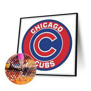 Chicago Cubs Baseball 30*30CM(Canvas) Full Round Drill Diamond Painting