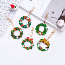 Load image into Gallery viewer, 5pcs Garland Diamonds Painting Keychain Art DIY Christmas Key Ring Decor (T-29)
