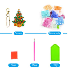Load image into Gallery viewer, 5pcs Diamonds Painting Keychain Christmas Tree Crafts DIY Key Ring Decor (T-30)
