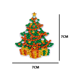5pcs Diamonds Painting Keychain Christmas Tree Crafts DIY Key Ring Decor (T-30)
