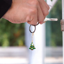 Load image into Gallery viewer, 5pcs Diamonds Painting Keychain Christmas Tree Crafts DIY Key Ring Decor (T-30)
