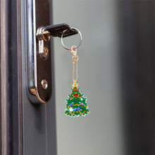 Load image into Gallery viewer, 5pcs Diamonds Painting Keychain Christmas Tree Crafts DIY Key Ring Decor (T-30)
