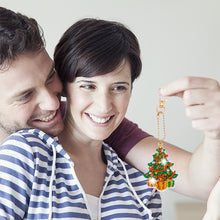 Load image into Gallery viewer, 5pcs Diamonds Painting Keychain Christmas Tree Crafts DIY Key Ring Decor (T-30)
