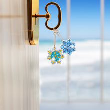 Load image into Gallery viewer, 5pcs Diamonds Painting Keychain Snowflake DIY Christmas Key Ring Decor (T-31)
