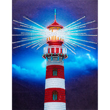 Load image into Gallery viewer, The Lighthouse 30*40CM(Canvas) Partial Special Shaped Drill Diamond Painting
