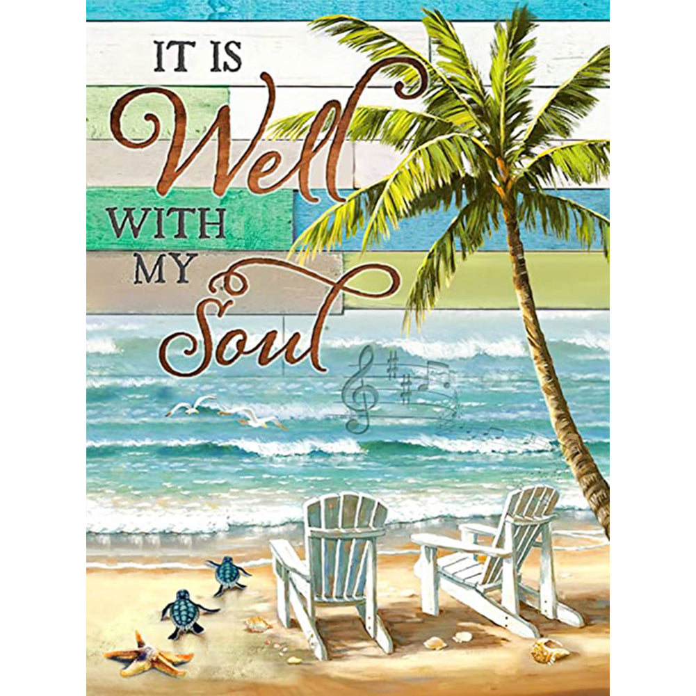 Beach Chairs 30*40CM(Canvas) Full Round Drill Diamond Painting