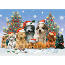 Load image into Gallery viewer, Christmas Puppy Party 50*40CM(Canvas) Full Round Drill Diamond Painting
