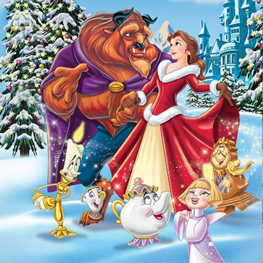 Beauty And The Beast 40*40CM(Canvas) Full Round Drill Diamond Painting