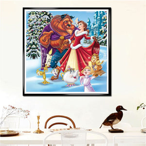 Beauty And The Beast 40*40CM(Canvas) Full Round Drill Diamond Painting