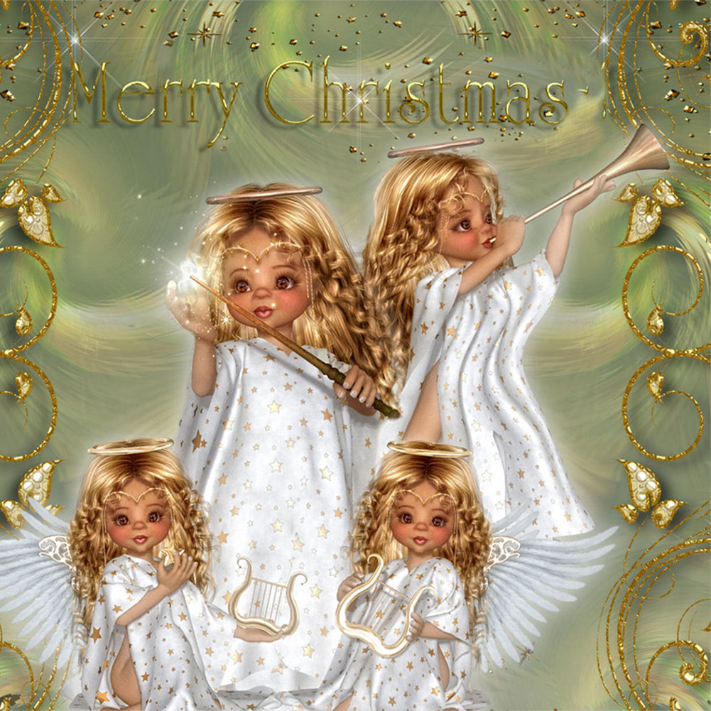 Christmas Angel Concert 40*40CM(Canvas) Full Round Drill Diamond Painting