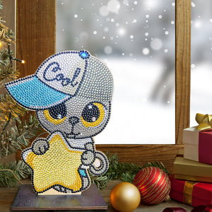 DIY Table Ornament Single Side Drill Cartoon Wooden for Kids Gift (GH013)