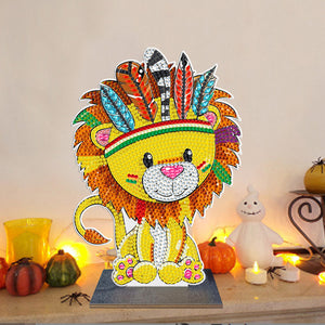 DIY Table Ornament Single Side Drill Cartoon Wooden for Kids Gift (GH017)