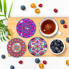 Load image into Gallery viewer, DIY Diamonds Painting Coaster Datura Wooden Cup Mat with Rack Home Decor (BD014)
