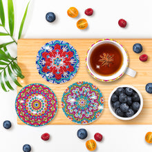 Load image into Gallery viewer, DIY Diamonds Painting Coaster Datura Wooden Cup Mat with Rack Home Decor (BD015)
