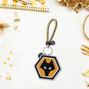 DIY Diamonds Painting Keychain Wolves Football Club Badge Art Crafts (YS0105)