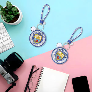 DIY Diamonds Painting Keychain Football Club Badge Handmade Art Gift (YS0108)