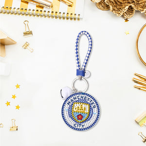 DIY Diamonds Painting Keychain Football Club Badge Handmade Art Gift (YS0108)