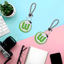 Load image into Gallery viewer, DIY Diamonds Painting Keychain Wolfsburg Football Club Badge Art Crafts (YS0111)
