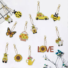 Load image into Gallery viewer, 12pcs Key Ring Art Crafts DIY Diamonds Drawing Keychain Handmade Bag Accessories
