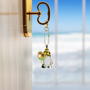 12pcs Key Ring Art Crafts DIY Diamonds Drawing Keychain Handmade Bag Accessories
