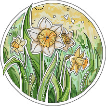 Load image into Gallery viewer, Joy Sunday Narcissus (26*26CM) 14CT 2 Stamped Cross Stitch
