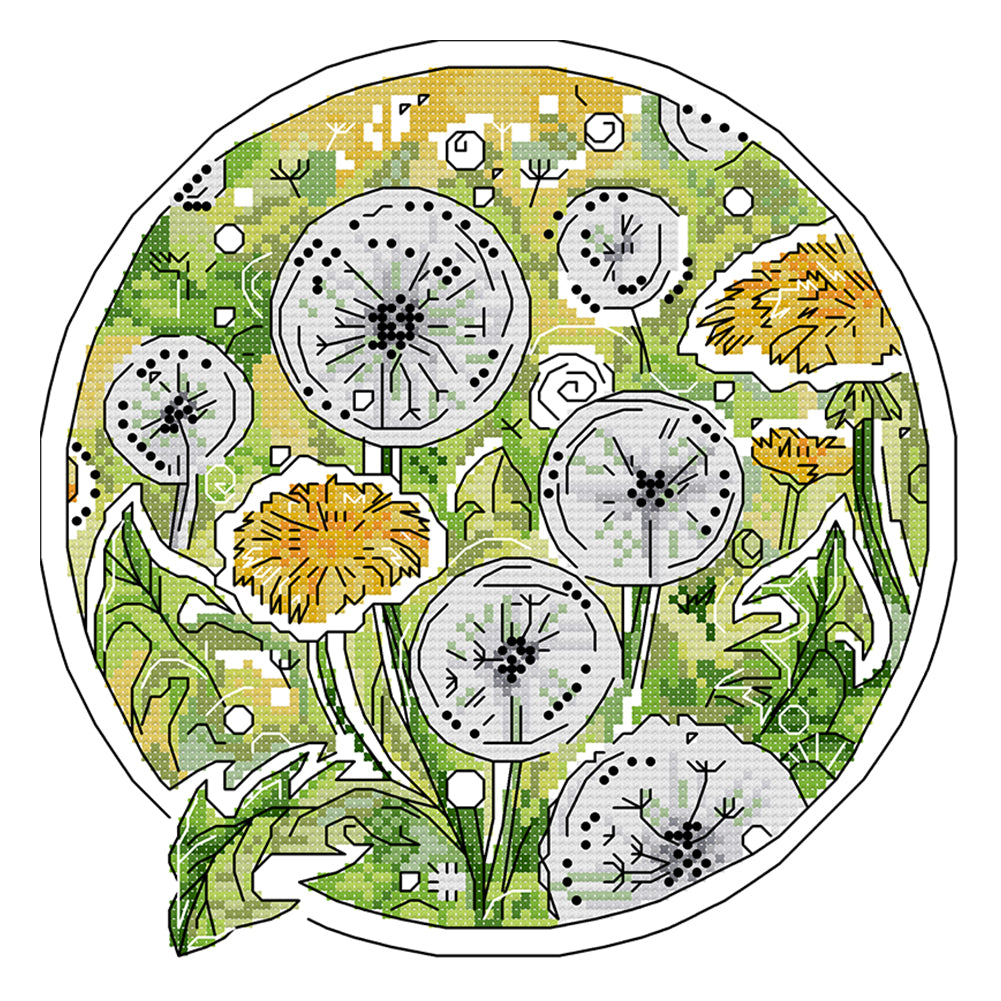 Joy Sunday Dandelion (23*23CM) 14CT 2 Stamped Cross Stitch