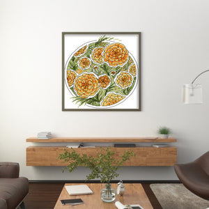 Joy Sunday Flower (26*27CM) 14CT 2 Stamped Cross Stitch