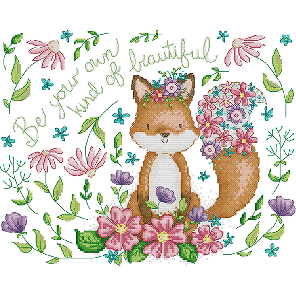 Joy Sunday Fox (35*31CM) 14CT 2 Stamped Cross Stitch
