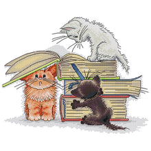 Load image into Gallery viewer, Joy Sunday Cat (32*28CM) 14CT 2 Stamped Cross Stitch
