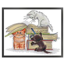 Load image into Gallery viewer, Joy Sunday Cat (32*28CM) 14CT 2 Stamped Cross Stitch
