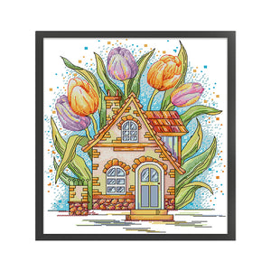 Joy Sunday Tulip (29*34CM) 14CT 2 Stamped Cross Stitch