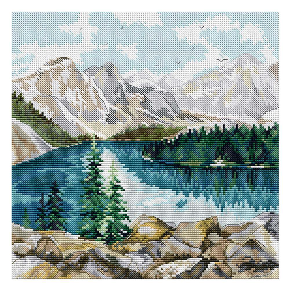 Joy Sunday Lake (30*30CM) 14CT 2 Stamped Cross Stitch