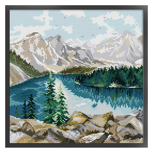 Joy Sunday Lake (30*30CM) 14CT 2 Stamped Cross Stitch