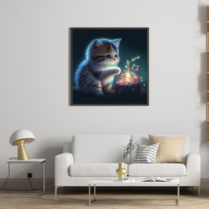 Cat (40*40CM) 11CT 3 Stamped Cross Stitch