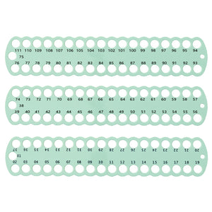 3pcs Cross Stitch Thread Holder PC 37-Hole for DIY Sewing Storage (Green)