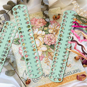 3pcs Cross Stitch Thread Holder PC 37-Hole for DIY Sewing Storage (Green)