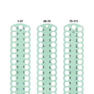 3pcs Cross Stitch Thread Holder PC 37-Hole for DIY Sewing Storage (Green)