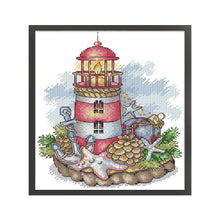 Load image into Gallery viewer, Joy Sunday Lighthouse (20*26CM) 14CT 2 Stamped Cross Stitch
