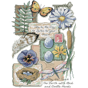 Joy Sunday Flower (28*41CM) 14CT 2 Stamped Cross Stitch
