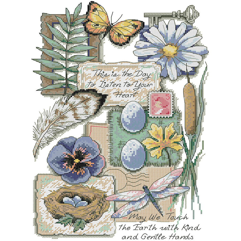 Joy Sunday Flower (28*41CM) 14CT 2 Stamped Cross Stitch