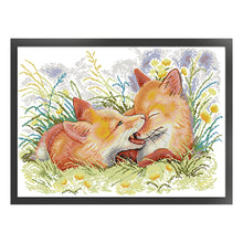 Load image into Gallery viewer, Joy Sunday Fox (48*35CM) 14CT 2 Stamped Cross Stitch
